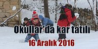 Kar tatili, 16 Aralık 2016 tatil edilen okullar nerede tatil