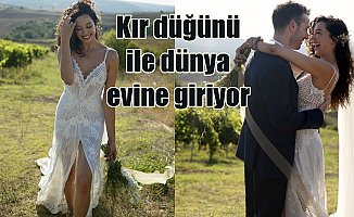 Azra Akın'a Trakya Düğünü; Dünya güzeli kır bahçesinde evlendi