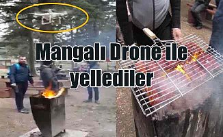Mangalda sucuk için Drone kullandılar