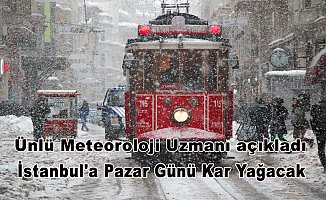 Ünlü Meteoroloji Uzmanı açıkladı: İstanbul'a Pazar Günü Kar Yağacak