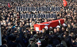 Erzurum şehidini uğurladı: 20 bin kişi cenazede saf tuttu