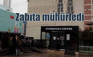 Starbucks'a şok mühür; Cevahir AVM'deki Starbucks'ı zabıta mühürledi