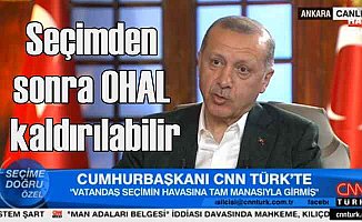 Son dakika | Erdoğan; Seçimden sonra OHAL kaldırılabilir!