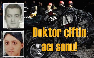 Konya'da doktor çift kazada can verdi