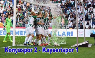 Konyaspor uzatmada 3 puanın sahibi oldu, Konyaspor 2-Kayserispor 1