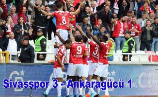 Sivasspor üç puanı üç golle aldı, Sivasspor 3-Ankaragücü 1