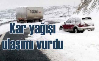 Kar yağışı Gaziantep'te ulaşımı vurdu