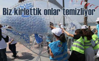 Marmara Denizi Günü | Pet şişelerden balık heykeli