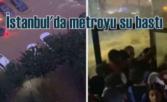 İstanbul'da sel suları metroyu bastı, yolcular mahsur kaldı