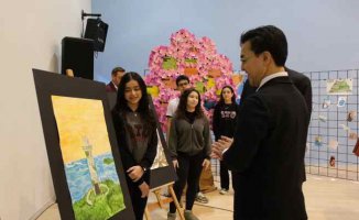 Lise öğrencileri Japon ve Türk kültürünü sanatla bir araya getirdi