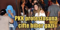 Alanya'da terörü protesto eylemine polis gaz sıktı
