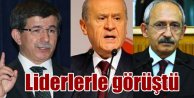 Başbakan Ahmet Davutoğlu, Kılıçdaroğlu ve Bahçeli ile görüştü