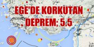 Ege Denizi'nde son deprem korkuttu 5.5