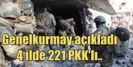 Genelkurmay'dan flaş açıklama: 4 ilde 221 PKK'lı etkisiz hale getirildi