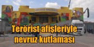 HDP teröristlerin afişleriyle Nevruz kutlamaya kalktı