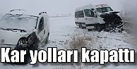 Konya'da kara kış yolları kapattı, 18 ilçede okullar tatil