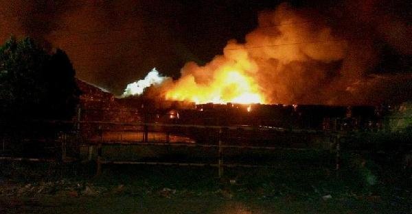 Tire'de kağıt fabrikasında yangın (Ek Fotoğraf)