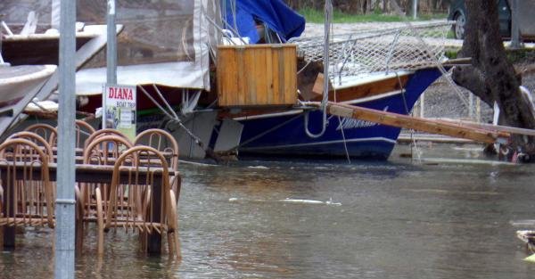 Yağışlar Dalyan Kanalı'nı taşırdı