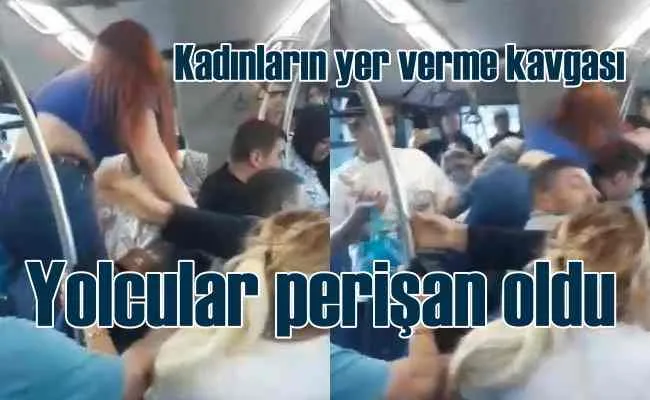Otobüste kadınların yer kavgasını erkekler ayırdı