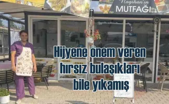 Lokantaya giren hırsız bulaşıkları yıkadı öyle gitti