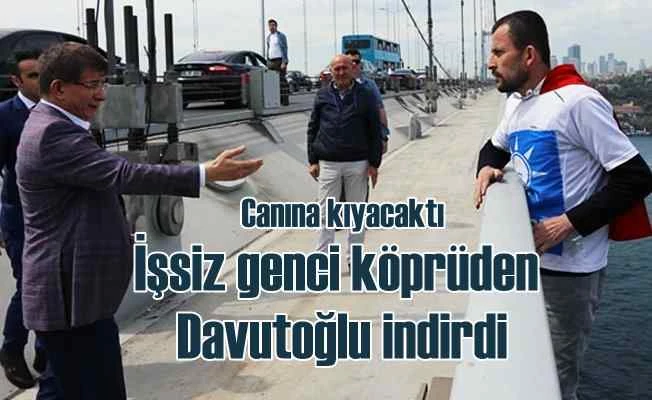 Ahmet Davutoğlu, AK Parti tişörtlü kişiyi intihar girişiminden kurtardı