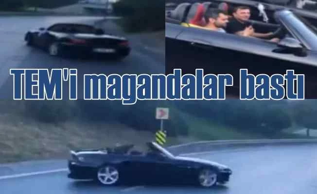 Düğün konvoyu bahanesiyle TEM'i trafiğe kapattılar