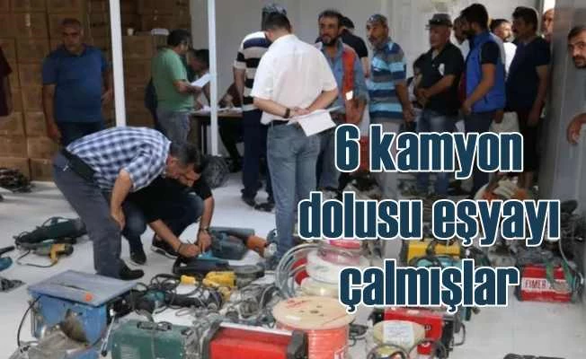 Hırsızlık deposundan 6 kamyon dolusu eşya çıktı 