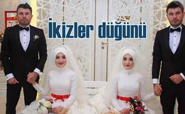 Damatlar ikiz, gelinler ikiz tek düğünde evlendi