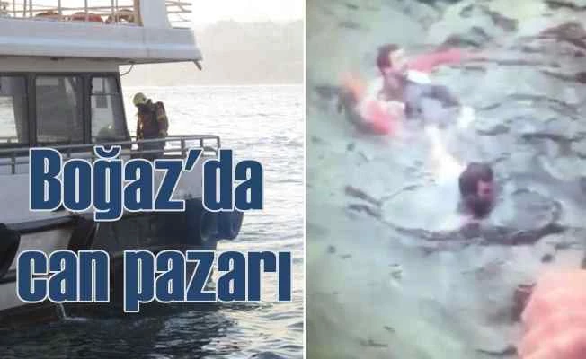 Boğaz'a düşen yaşlı adam son anda kurtarıldı