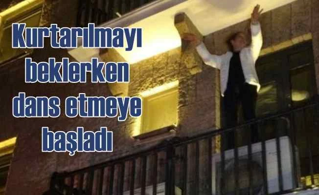 Alkollü kadın, kurtarılmayı beklerken dans etmeye başladı