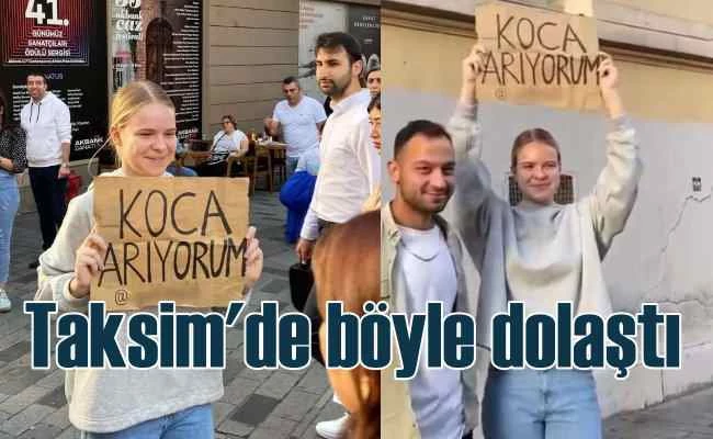 Genç kız 'Koca arıyorum' pankartı açtı