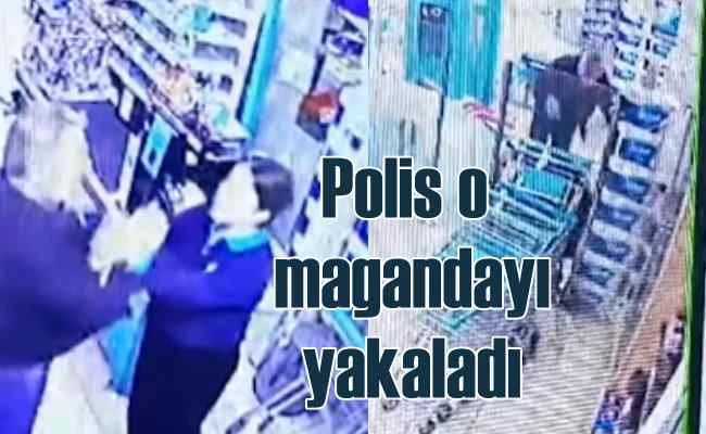 Markette kasiyer kıza saldıran maganda yakalandı