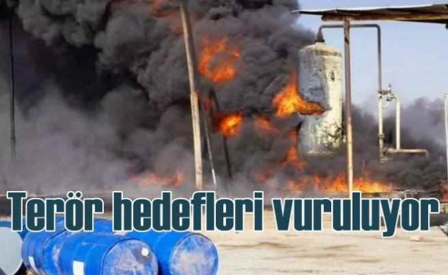 Suriye'de terör örgütünün kullandığı binalar vuruluyor