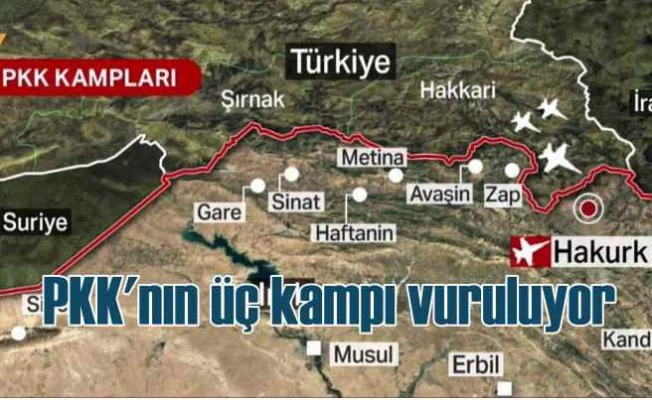 Terör örgütü barınakları havadan vuruldu