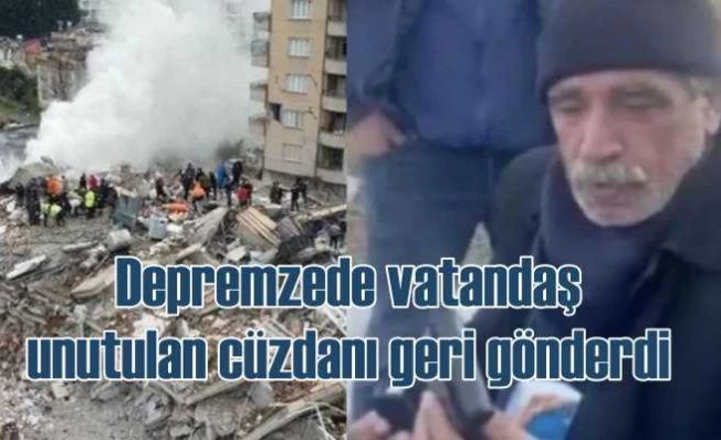 Depremzede vatandaş, yardım montunun içinde bulduğu cüzdanı....