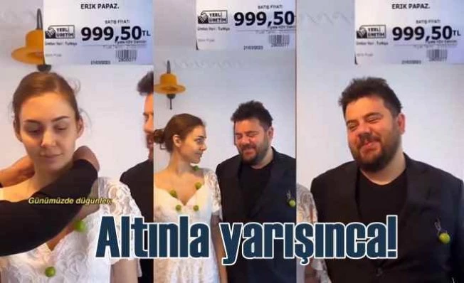 Eser Yenenler ve eşi Berfu'nun Papaz Erikli takı gösterisi