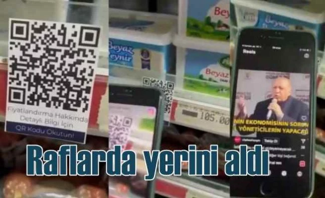 Market raflarında ‘QR kod’lu protesto