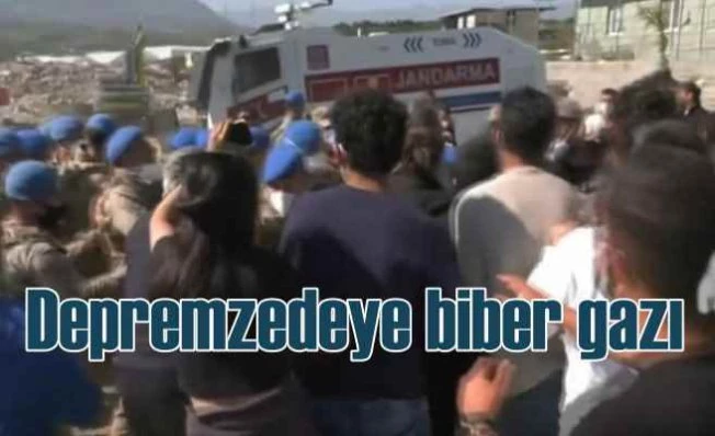 Moloza karşı çıkan depremzedeye biber gazı sıkıldı