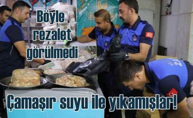 Çamaşır Suyu ile yıkadıkları eti halka yedirmişler