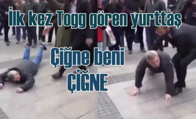 Kendini Togg'un önüne atan yurttaş | 'Çiğne beni çiğne'