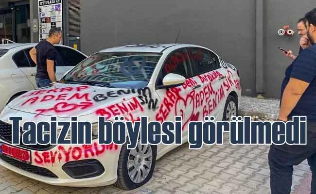 Takıntılı sevgili şirket aracına saldırdı