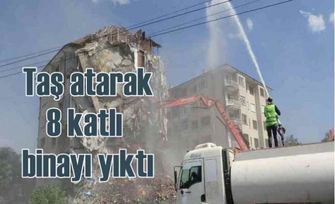 Attığı tek taşla 8 katlı binayı yıkan adam konuştu