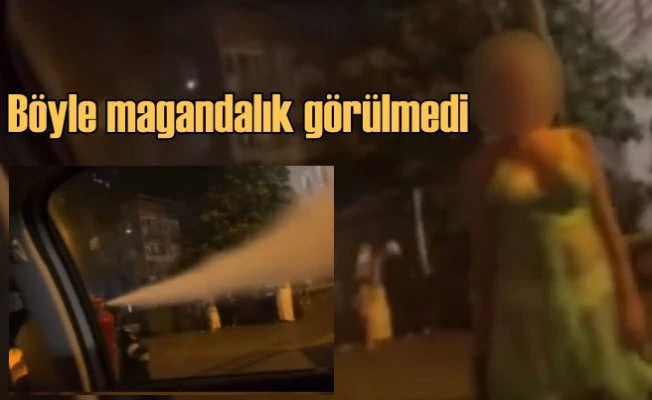 Fatih'te kadınlara yangın tüplü saldırı