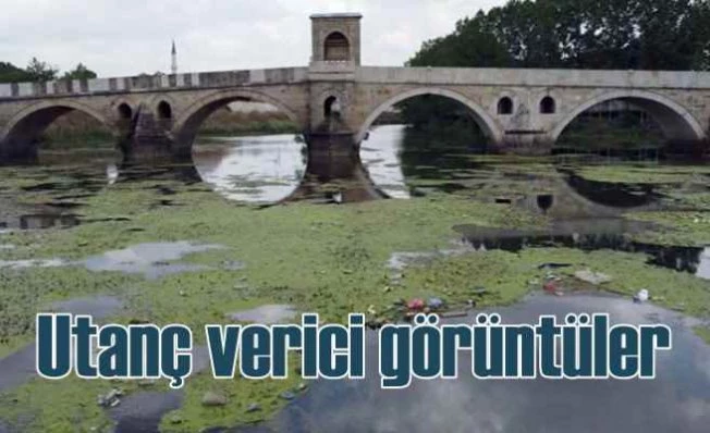 Tunca Nehri'nde utanç verici görüntü | Sular çekildi, çöpler ortaya çıktı