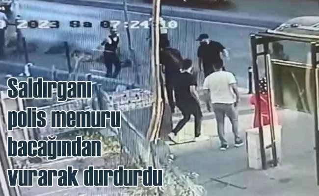 Bıçaklı saldırganı bacağından vuran polise ödül