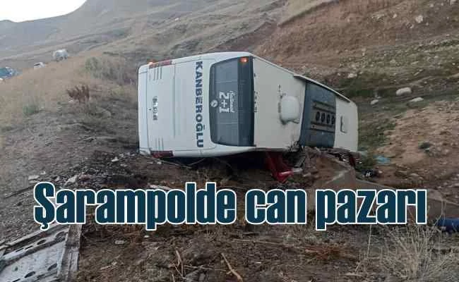 Erzurum'da otobüs şarampole yuvarlandı | 3 ölü, 21 yaralı var