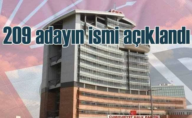 CHP'de 209 belediye başkan adayı daha belirlendi