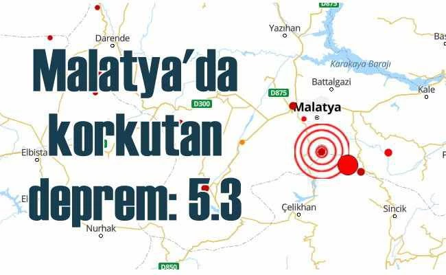 Malatya'da 5.3 büyüklüğünde deprem